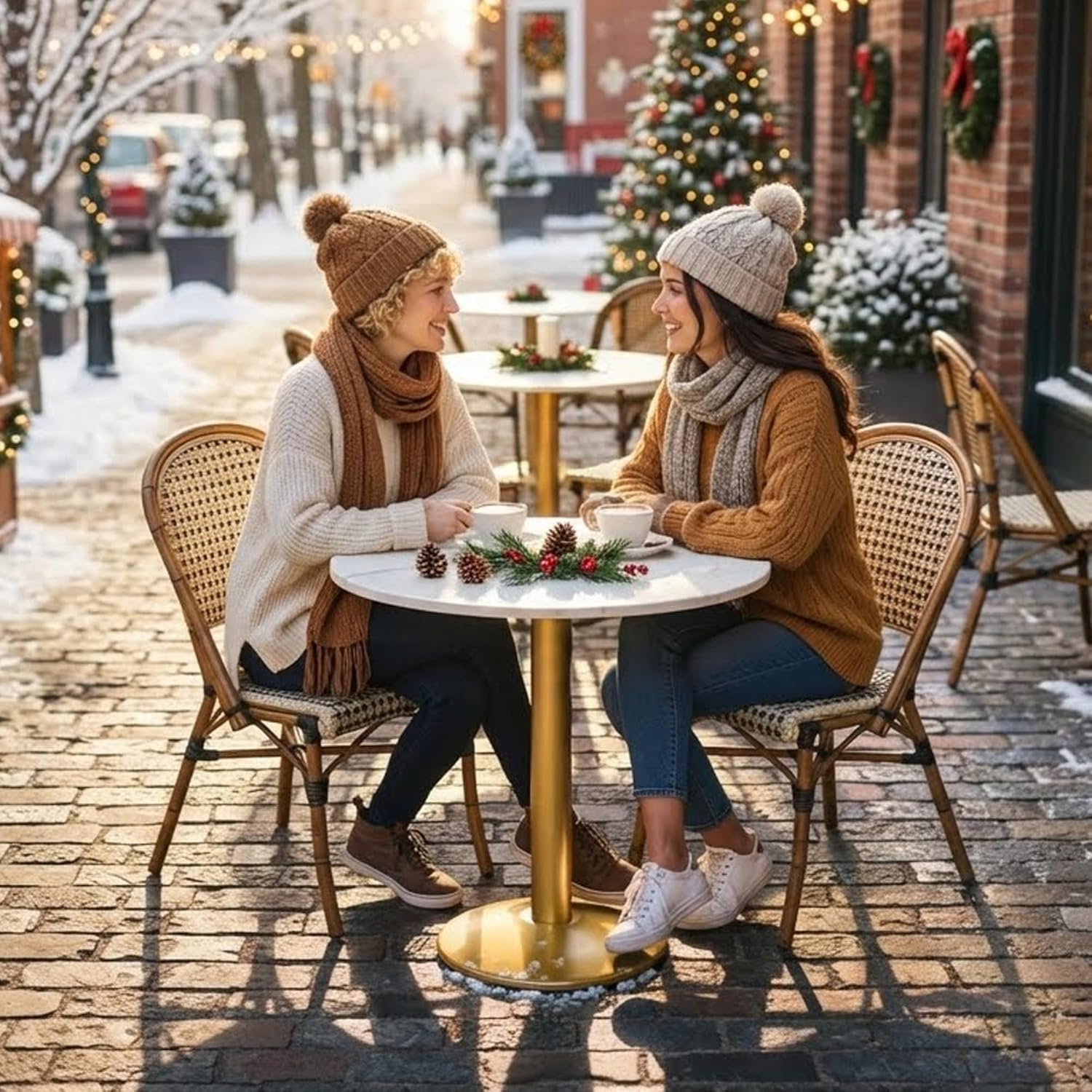 Round Modern Dinning Table 30 inches Bistro Tulip Table with White Faux Marble top Gold Sturdy Metal Frame,Easy Assemble,Diameter 30in*H28.54in